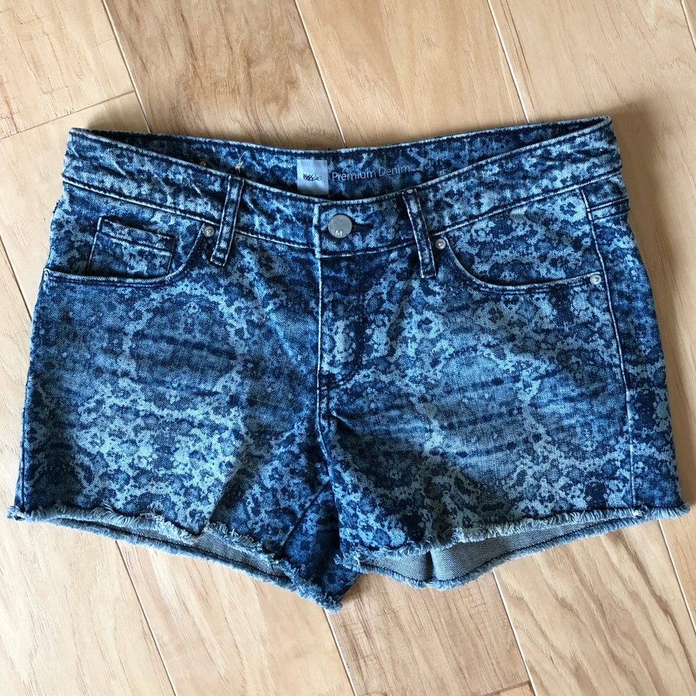 Denim shorts.